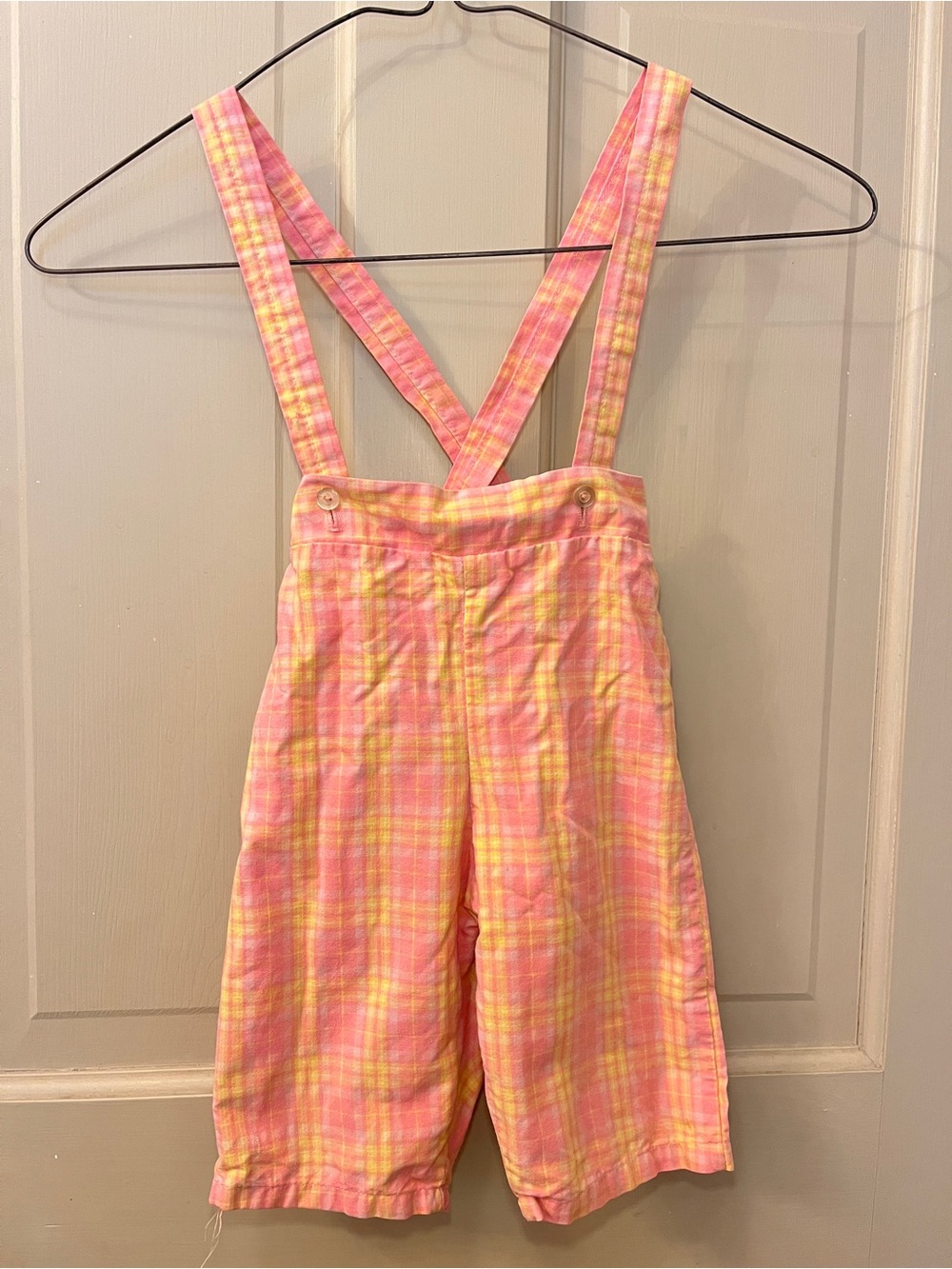 Vintage Sears Girls Plaid Overalls